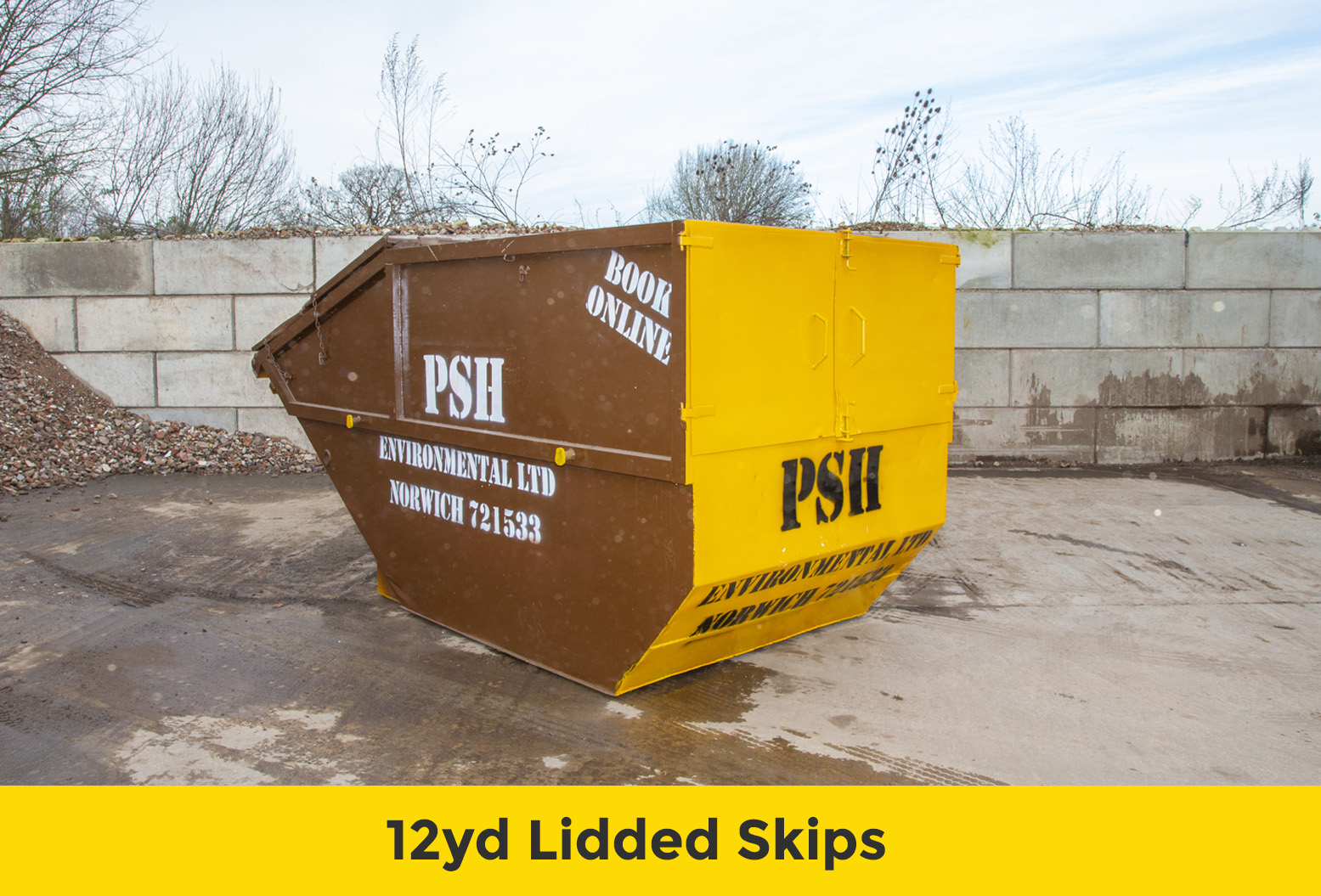 12 yd size skip with lid